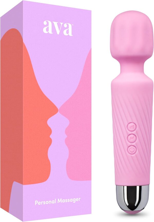 Vibromasseur Ava Wand rose clair - sextoy femme compact et silencieux